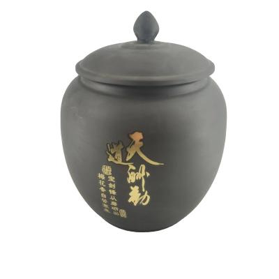 China Minimalist Pottery Jars For Home Decor With Lid Ceramic Festival Space Un-glazed Gifts For Tea Leaf for sale