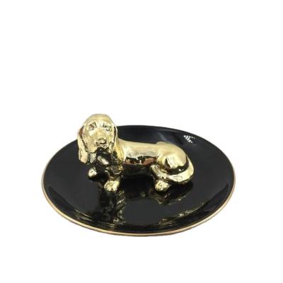 China Europe Dog Jewelry Dish For Bathroom Ceramic Design Europe OEM Customized Animal Art Style for sale