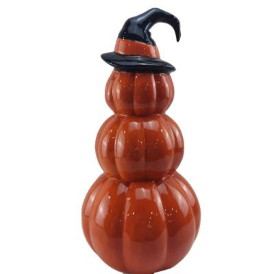 China Creative Luxury America Pumpkin Three Dinnerware Set America Ceramic Handmade Decor Design For Halloween Gifts for sale