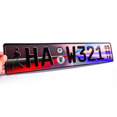 China Gift Europe Car Tag Blank Masked Plastic Single Sided Sublimation Metal Masked Prints Aluminum License Plates For DIY Printing for sale