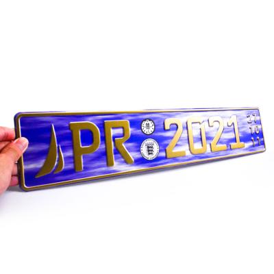 China Wholesale 520 x 110 mm Color Customized European Style Car Number Blank Aluminum Reflective License Plate for sale