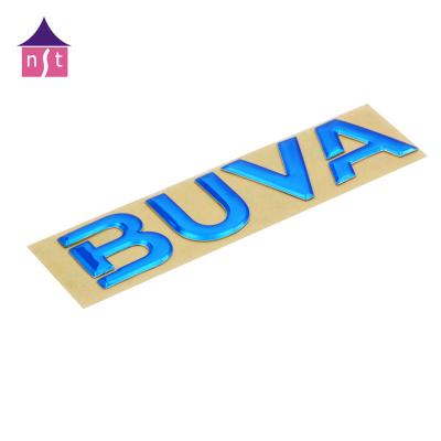 China NST 3D Chrome PVC Vinyl Silver Letter Adhesive Label Soft Plastic Sticker for sale