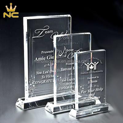 China China Wholesale White Clear Glass Crystal Awards Plaque For Custom Gifts for sale