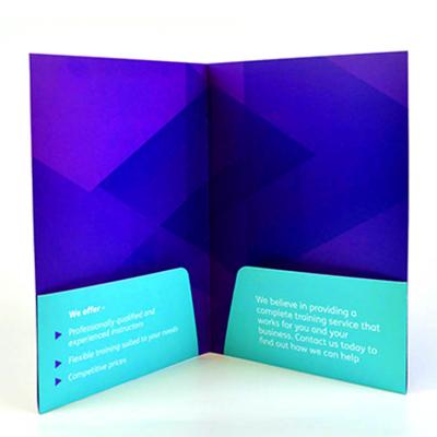 China Durable/Protective/Recyclable Matte Laminated Custom Premium Printing 350GSM 4c/4c Paper File Presentation Folders for sale