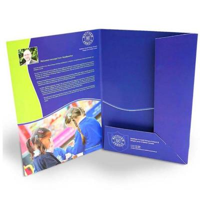 China Durable/Protective/Recyclable Custom Printed A5 & A4 Presentation Bonded And Interlocking Folders With Pockets for sale