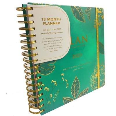 China Spiral 2021 - Spiral 2022 gold hardback self-training journal logo printing custom goal planner for sale