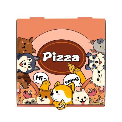 China Custom Recyclable Logo Printed Easy Folding Corrugated Cardboard Custom Kraft Paper Fries Burger Pizza Boxes for sale