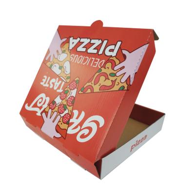 China Food Grade Recyclable Logo Printing Durable Custom Corrugated Pizzas Boxes 7/10/12 Inch Pizza Paper Boxes for sale