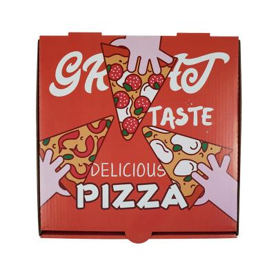 China Custom Logo Printed Recyclable Para Corrugated Pizza Food Grade Flute Cardboard Box Rigid Pizza Box for sale