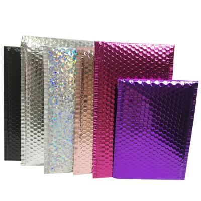 China Shock Resistance Durable/Protective/Recyclable/Ready To Ship Poly Metallic Bubble Mailing Bag Padded Envelope Glitter Foil Waterproof Bubble Mailers for sale