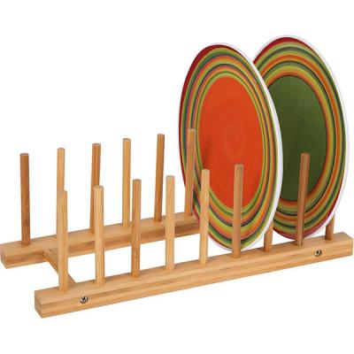 China Viable Bamboo Custom Home Glass Dish Cup Dispenser Kitchen Size Kitchen Dish Rack Wooden Dish Rack for sale