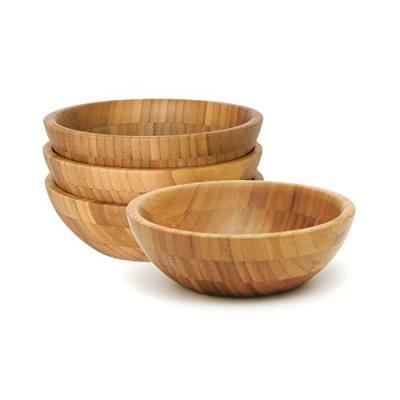 China Cheap Natural Bamboo Salad Bowl Wooden Color Sustainable Or Colorful Modern Kitchen 18*18*11cm Sustainable Acceptabe 5-7days, stocked for sale