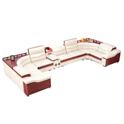 China Postmodern Modern C Half Round Shaped Royal Living Room Sofa Sofa Set Multifunctional Leather With UBS for sale