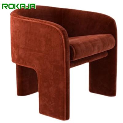 China Modern Public Modern Study Armchairs Red Velvet Coffee Lounge Chair Home Furniture for sale