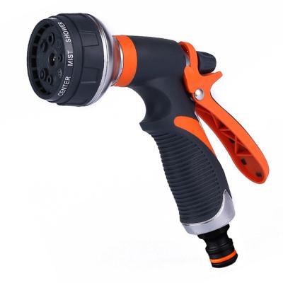 China Variable Flow Control Hot Sale Metal Multifunction Nozzle Garden Hose Foam Material Spray Trigger 9 Models Garden Water Gun for sale