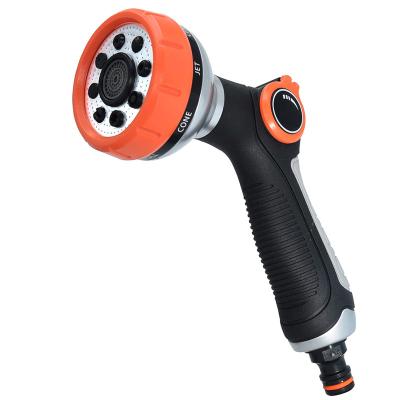 China Variable Flow Control 9 Pattern ABS Hose Water Nozzle Adjustable Sprayer Nozzle High Pressure Spray For Garden Hose for sale