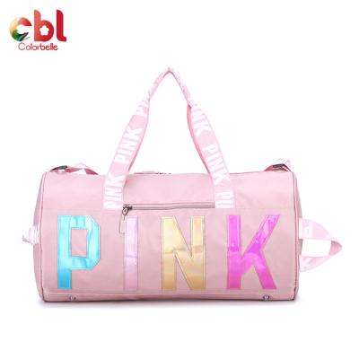 China Wholesale new fashionable gym bag for women travel bags OEM colorful pink fitness sports bag for sale