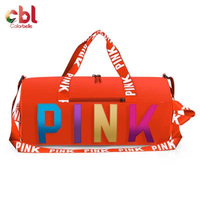 China Wholesale Custom Foldable Men's Women's Gymnasium Sports Duffel Bag Fashion Gym Duffel Bag Waterproof Pink Gym Bag for sale