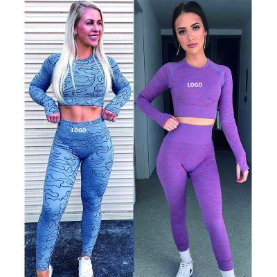 China Free Shipping Women's Gym Breathable Sport Set Stripe Workout Equipment Quick Dry Female Running Sportswear 2 Pieces Yoga Suit for sale