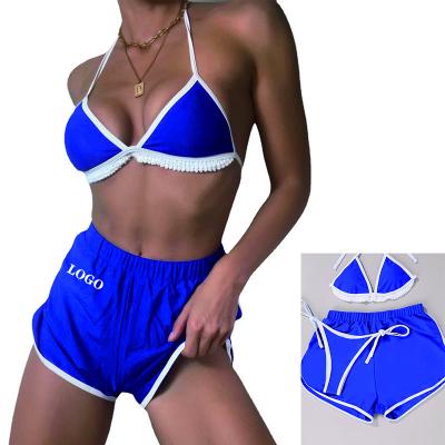 China Sexy Thong Bikinis Women Swimwear Solid Micro Lift Up Plus Size Swimwear Female Bikini Set 3 Piece Swimsuit Brazilian Swimwear for sale