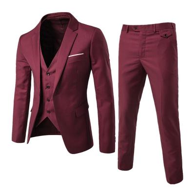 China Free Shipping Breathable Mens Suits 3 Piece Coat Vest Pants Single Breasted Formal Wedding Mens Suits For Men for sale