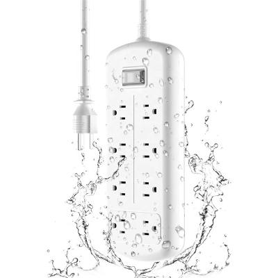 China Protector 8 Business Outlet Waterproof Surge Power Strip For Bathroom Etc. vegetable garden patio cover with 6ft power cord white for sale