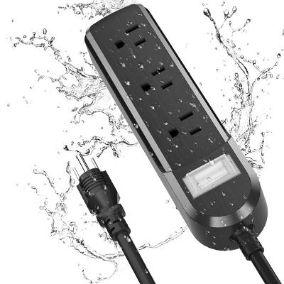 China Commercial Flat Socket IPX6 Class Waterproof Power 3 Strip Suitable For Home And Outdoor Wall Mount for sale