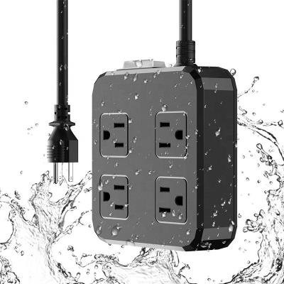 China Commercial With 4 Outlets 3USB Power Strip Flat Waterproof Christmas Multi Outlet External Plug Outlet For Lighting Appliances for sale