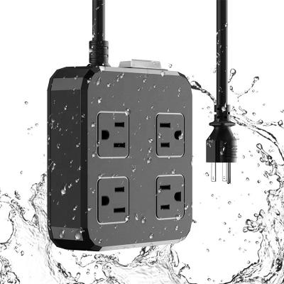 China Commercial Waterproof Power Strip 6ft Extension Cord with 4 AC Outlets and 3 USB Ports for Home Office Dorm Bases for sale