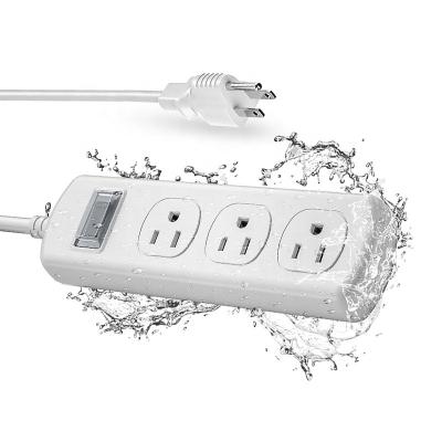 China Commercial Outdoor Waterproof Mountable Surge Protector Power Strip IPX6 Waterproof For Patio Accessories 3 Outlets Flat Socket Whiteaterpr for sale