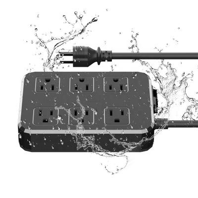 China Hospital USB Charger Port and Type-C 6 Waterproof AC Outlets Power Strip for Tablet Home Office Travel Outlet Surge Protector for sale