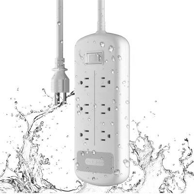 China Hospital Surge Protector With 6 Outlets 3USB Charger Ports Waterproof Power Strip For Smartphone Tablet Home Office White for sale