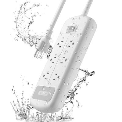 China 6 Commercial Ground Outlet Outlet With 3USB Outdoor Waterproof Surge Protector Power Strip For Garden Camping Kitchen White for sale