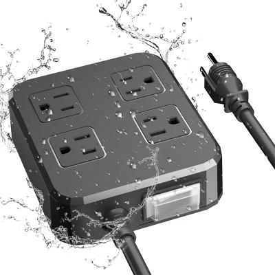 China IPX6 Power Commercial Splashproof Strip with 4 Outlet Extras and 3 USB Ports for School Office Home Travel for sale