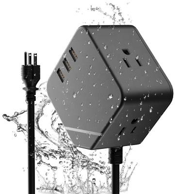 China Commercial Waterproof Surge Protector 1875W Overload Protection with 3 Wide Outlets for Kitchen Patio Christmas Lights for sale