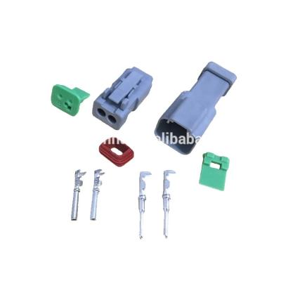 China DT04-2P Automotive 2 Way GRAY DEUTCH DT SERIES CONNECTOR SET 16-18-20 GA STAMPED NICKEL TERMINALS for sale