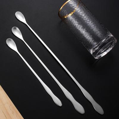 China Long Handle Viable Wholesale Cheap Ice Cream Tea Spoon Teaspoon Stainless Steel Cocktail Stirring Spoons for sale