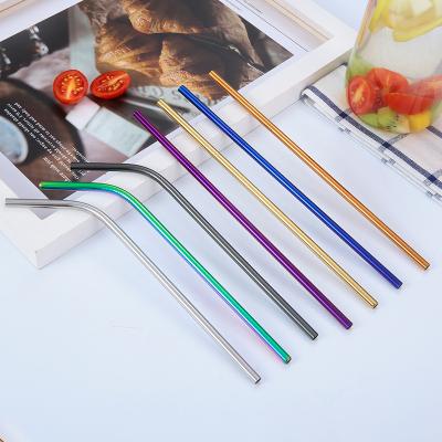 China Sustainable Bar Accessories Eco - Friendly Reusable Metal Drinking Straw Customized Logo 304 Stainless Steel Straw for sale