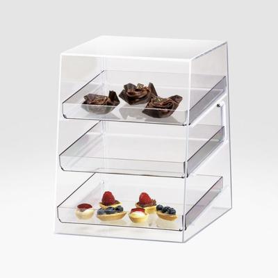 China eco-friendly clear acrylic food / display, acrylic angled display case, plexiglass food display for sale