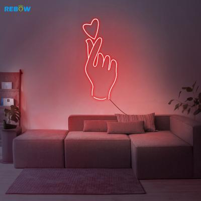 China Warehouse love finger letters acrylic flexible silicone neon lights ip68 glass neon sign dropshipping custom for sale