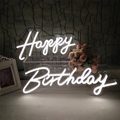 China Decoration Drop Shipping New Style 100cm Oh Happy Birthday Baby Sign Festival Celebrating Decorations Custom Indoor Led Neon Sign for sale