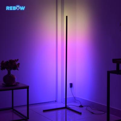 China Dropshipping Floor Standing Lampshade Nordic Modern Led Light Minimalist Colorful Aluminum Floor Lamp Stand Light For Living Room for sale