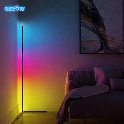 China Dropshipping Floor Standing Lampshade in Corner Lamp Aluminum Rheostat RGB Modern Minimalist Nordic Modern Led Remote Floor Lamp Led Stand Light for sale