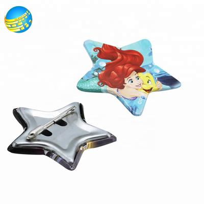 China Popular Promotional Anime Nickel Free Pinback Tin Badges Polygon Logo Pattern Pin Button Metal Badges Custom Cartoon Gifts Printing Brooch for sale