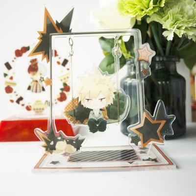 China Double Side Printing Plastic Standee Anime Swing Standee Custom Acrylic Double Sided Color Screen Printing Plastic With Interior Cartoon Shaker for sale