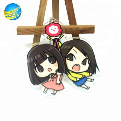 China Art& Custom Printing Collectable Cartoon Figure Charm Acrylic Keychain/Key Chain For Girls Or Boys Decoration for sale