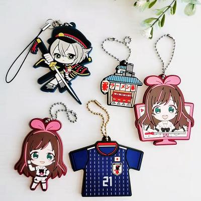 China Fashion Anime Cartoon Custom Durable Soft PVC Cartoon Figure Soft Rubber Key Chain for sale