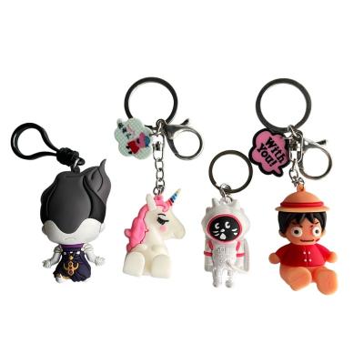 China 2022 Promotional Customized Soft Key Chain Gift 3D Design Anime Figures PVC Soft Rubber Key Chain for sale