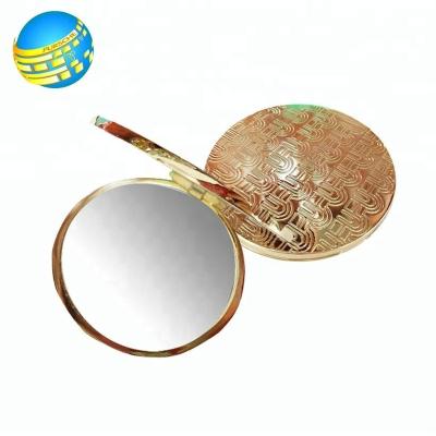 China 2022 Popular Promotional Pocket Mirror Gift Double Sides Custom Portable Folding Metal Rose Gold Cosmetic Pocket Mirror for sale