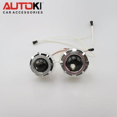 China Dual Beam Headlight Autoki Double Angel Eyes 2.0inch H7 Bi-xenon Projector Lens For Retrofit Headlamps for sale